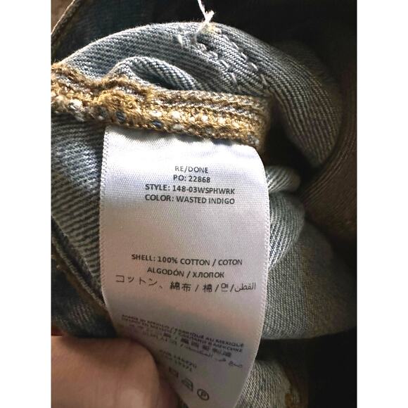 Re/Done Superhigh Workwear Jeans Size 27 - Picture 12 of 12